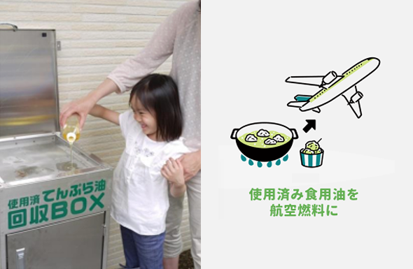 使用済み油を航空燃料SAF製造の原料として提供