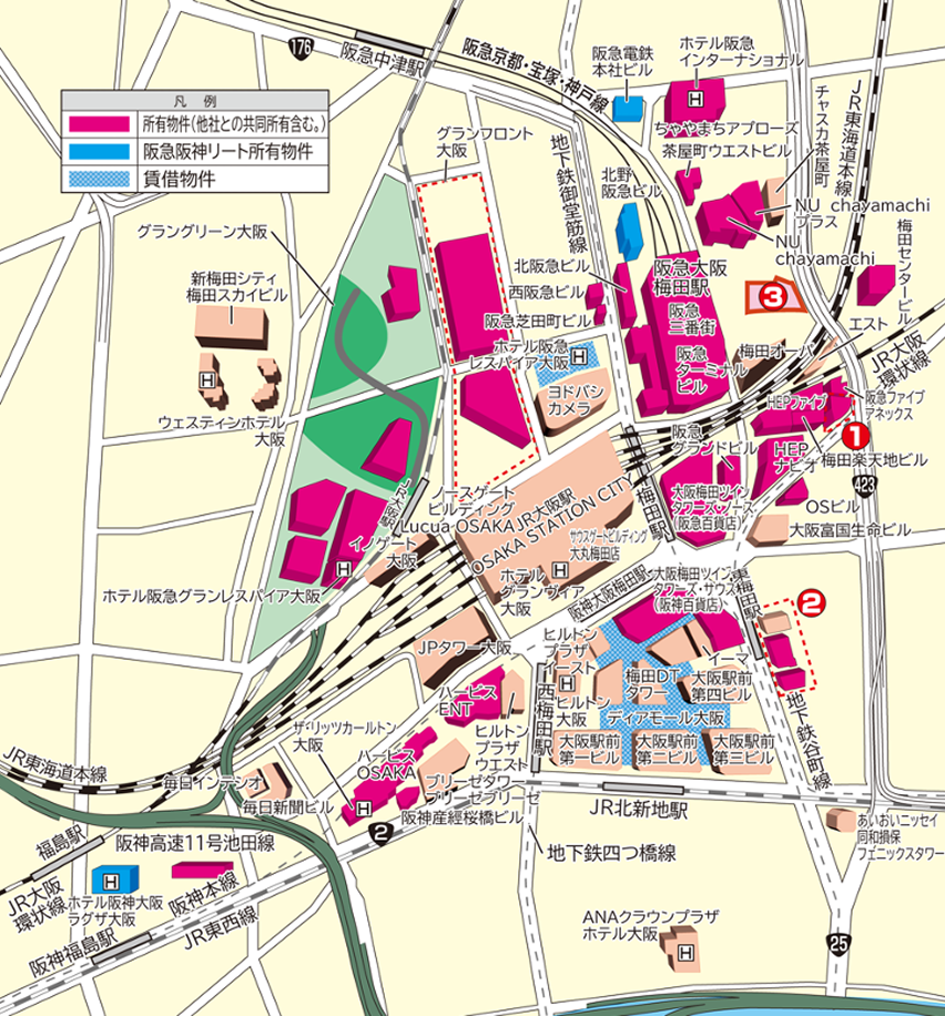 大阪梅田エリア地図の画像