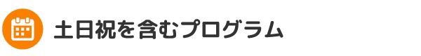 土日祝を含むプログラム